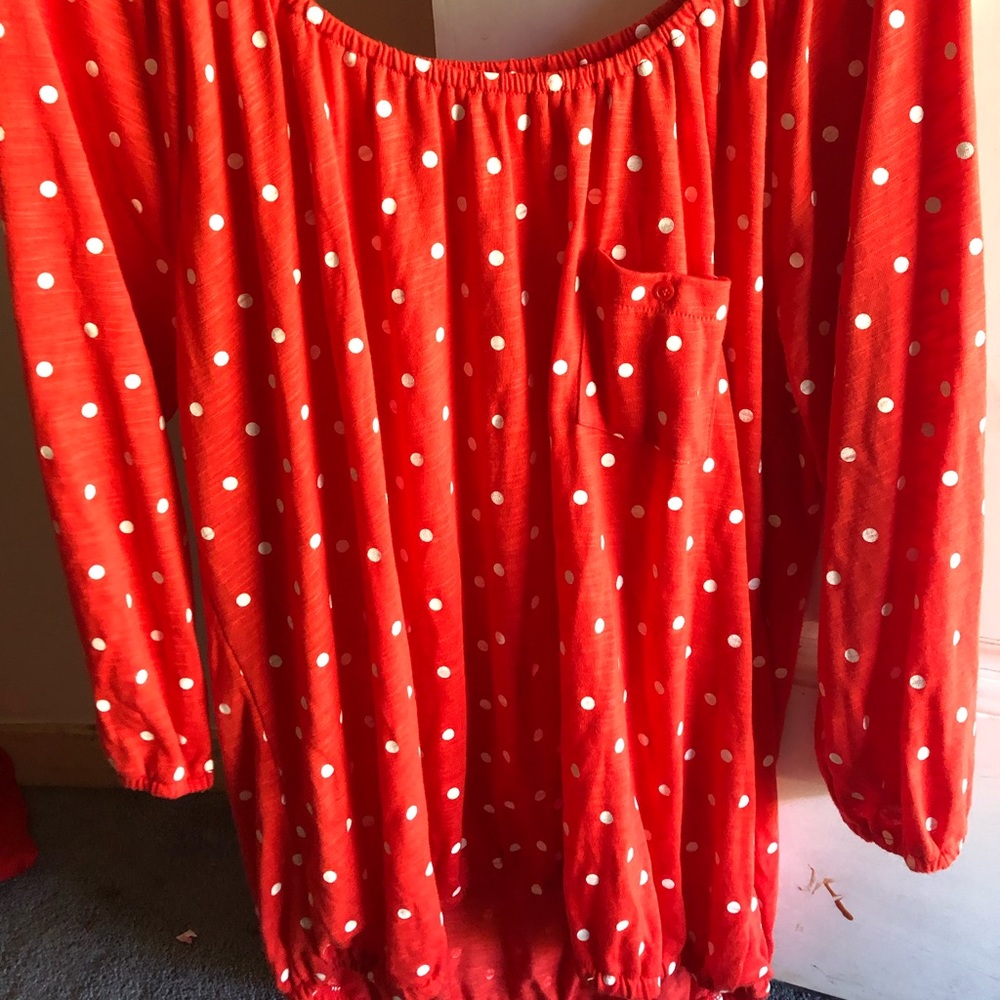 Polka dot cute mid sleeve shirt